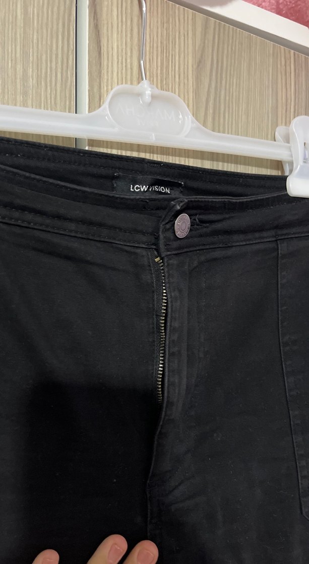 Siyah Kargo Kadın Kot Pantolon - Görsel 2