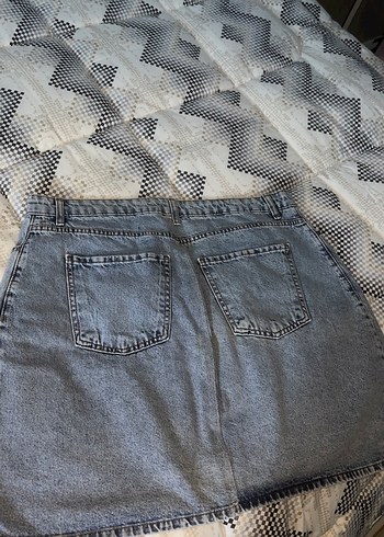 Gri Midi Kot Etek - Görsel 2