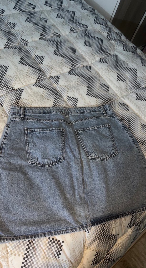 Gri Midi Kot Etek - Görsel 2