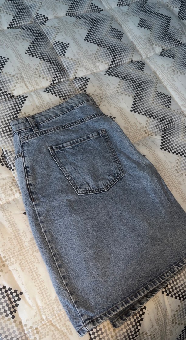 Gri Midi Kot Etek - Görsel 3