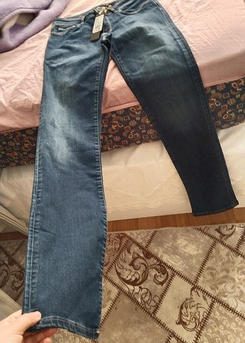 Kadın Koyu Mavi Regular Fit Denim Pantolon - Görsel 5