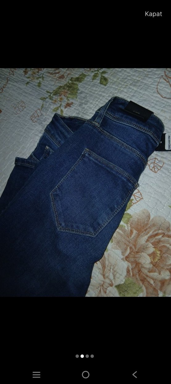 Kadın Koyu Mavi Regular Fit Denim Pantolon - Görsel 3