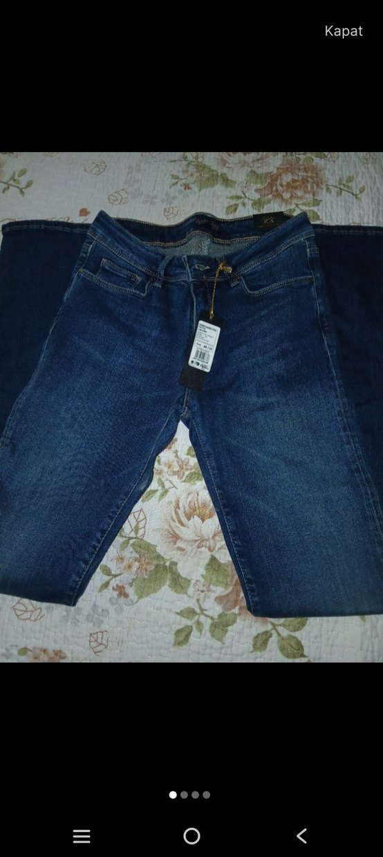 Kadın Koyu Mavi Regular Fit Denim Pantolon - Görsel 2