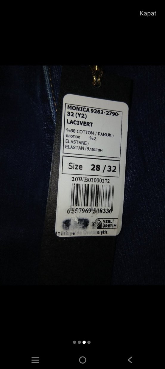 Kadın Koyu Mavi Regular Fit Denim Pantolon - Görsel 4
