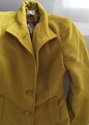 codentry marka Sarı Düğmeli Kadın Kaban s ve m - Görsel 3