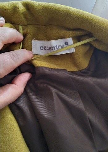 codentry marka Sarı Düğmeli Kadın Kaban s ve m - Görsel 4