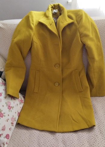 codentry marka Sarı Düğmeli Kadın Kaban s ve m - Görsel 2