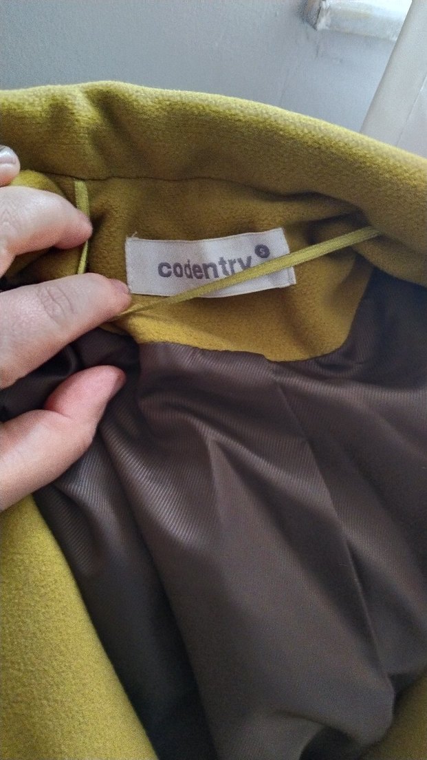 codentry marka Sarı Düğmeli Kadın Kaban s ve m - Görsel 4