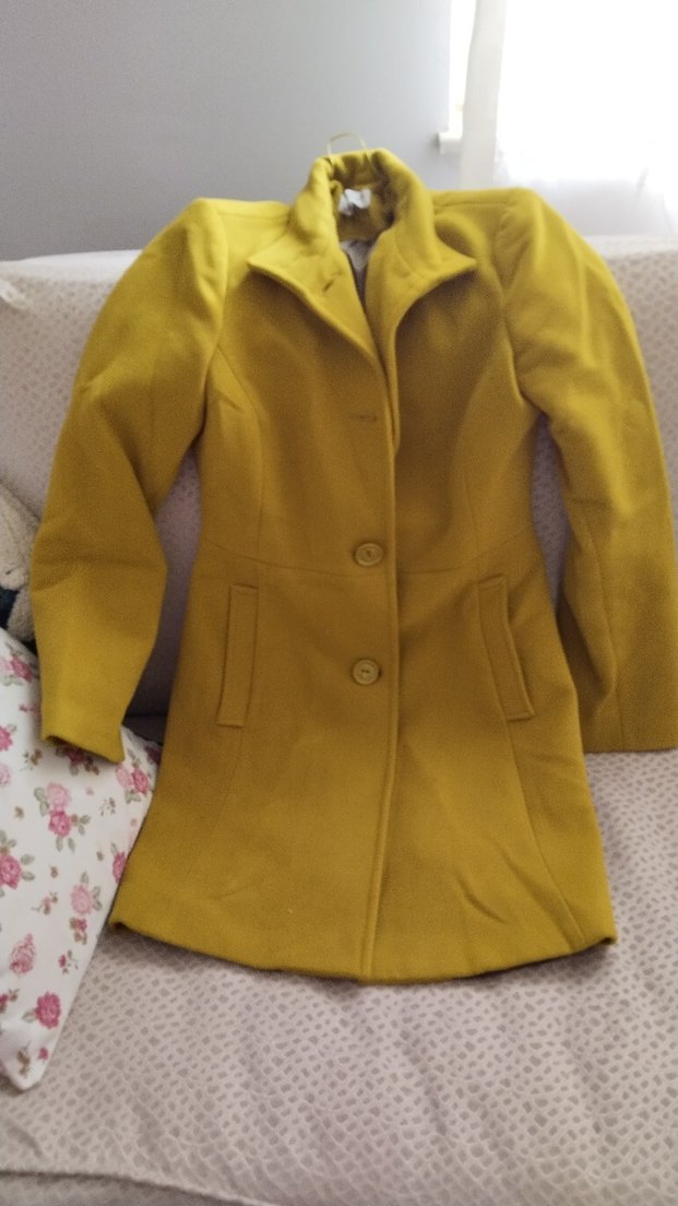 codentry marka Sarı Düğmeli Kadın Kaban s ve m - Görsel 2