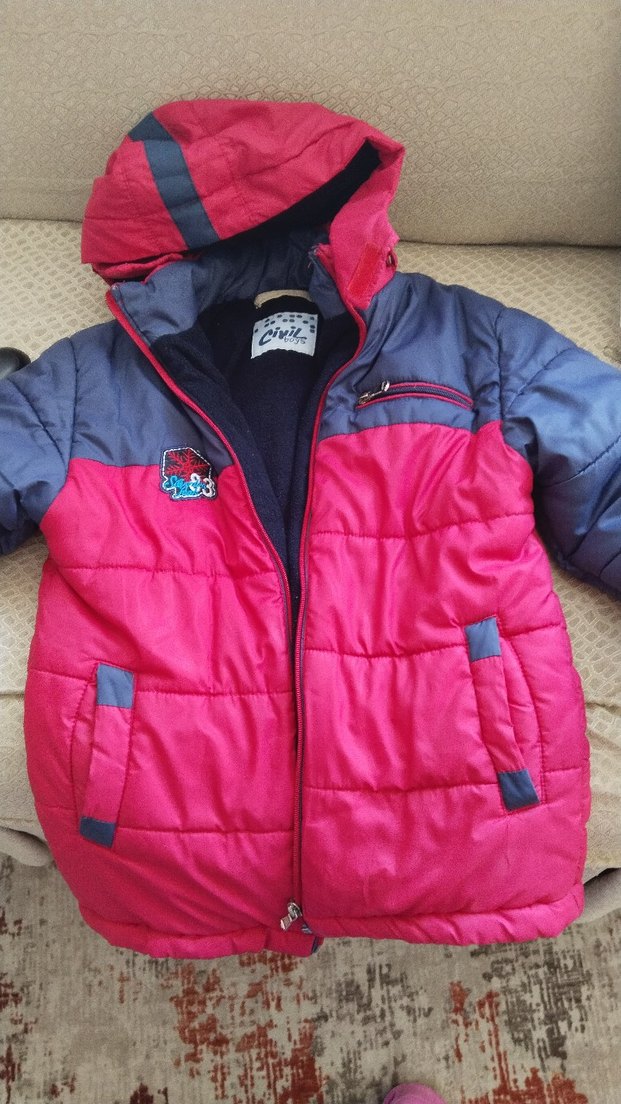 civil marka Erkek Çocuk Koyu Pembe Fermuarlı Mont - Görsel 2