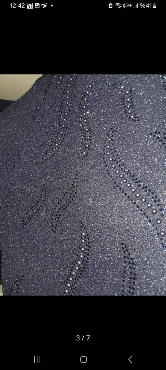 Parlak Lacivert Kadın Triko Elbise - Görsel 2