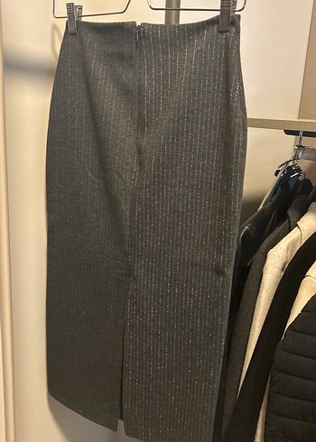 xs Beden Gri Midi Kalem Etek