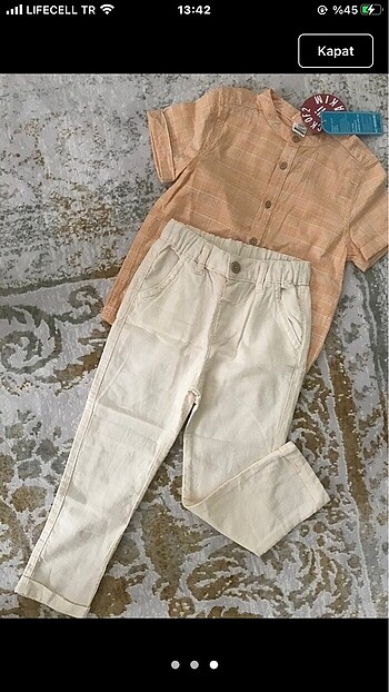 LC Waikiki Lcw 3-4 yaş gömlek pantolon keten takım