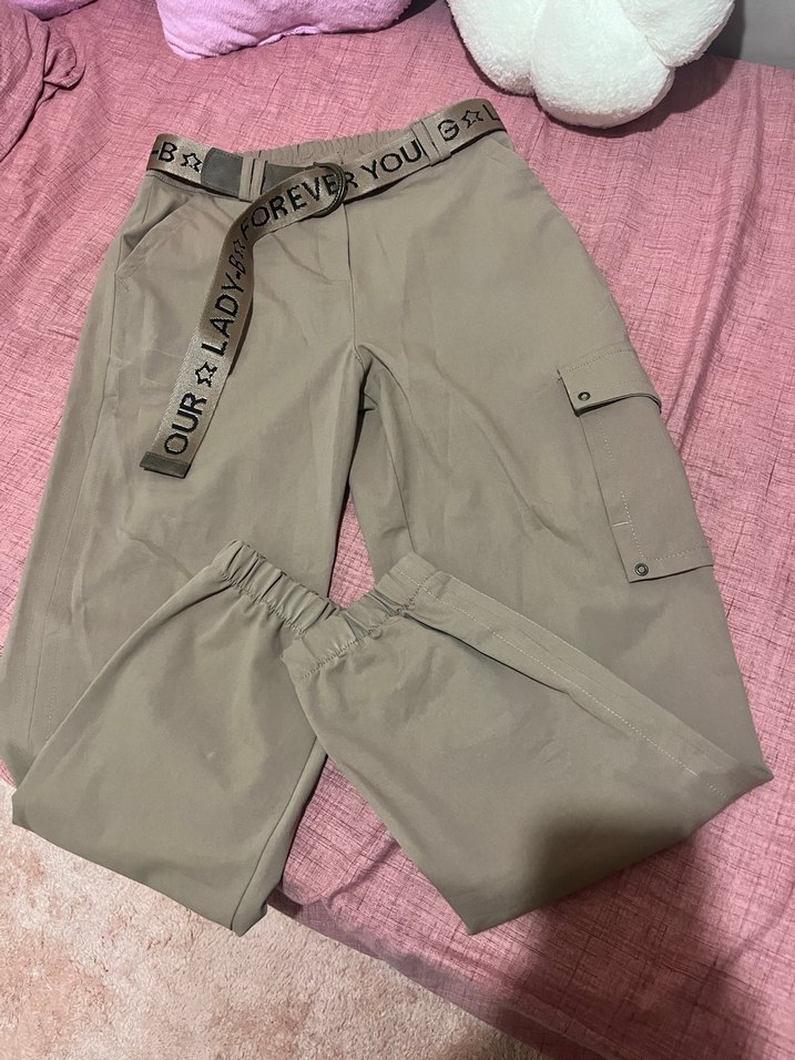 Camel Renkli Salaş Midi Kadın Pantolon - Görsel 4