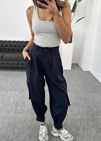 Lacivert kumaş pantalon