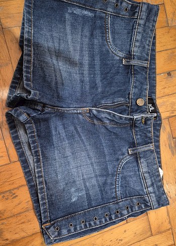 Düğmeli Mavi Kadın Denim Şort - Görsel 2