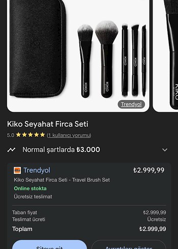 Kiko Siyah Seyahat Makyaj Fırça Seti