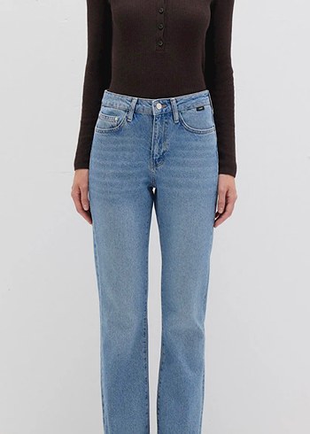 mavi yüksek bel denim pantolon bliss