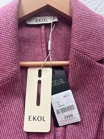 36 Beden Ekol pembe ceket