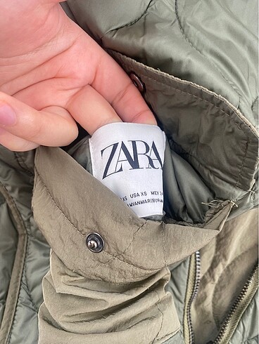 s Beden haki Renk Zara kapitone çift taraflı ceket
