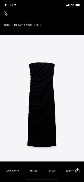 ZARA DRAPE DETAYLI MIDI ELBISE