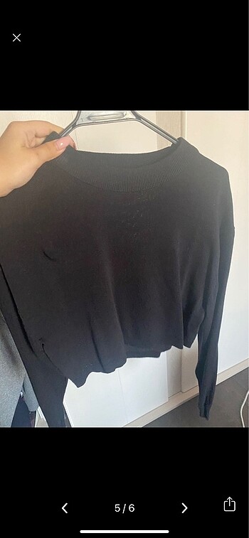 s Beden siyah Renk ZARA CROP TRIKO KAZAK