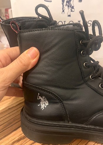 35 Beden Us Polo Siyah Deri Bot