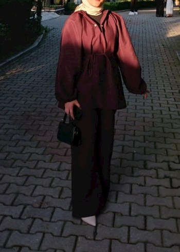 Mango Bordo Dökümlü Kadın Takım