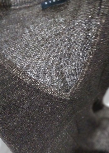 Parlak kahverengi V Yakalı Kemerli Elbise - Görsel 3