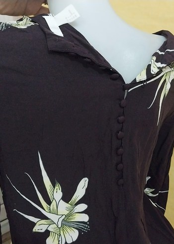 HM marka kahverengi midi boy elbise yada tunik - Görsel 5