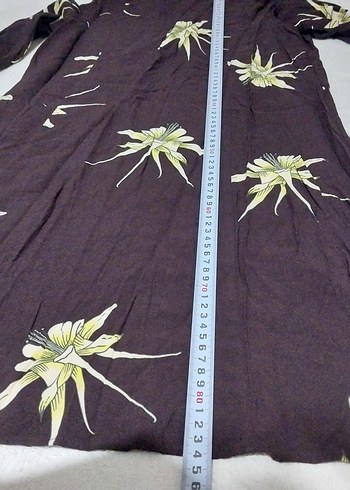 HM marka kahverengi midi boy elbise yada tunik - Görsel 4