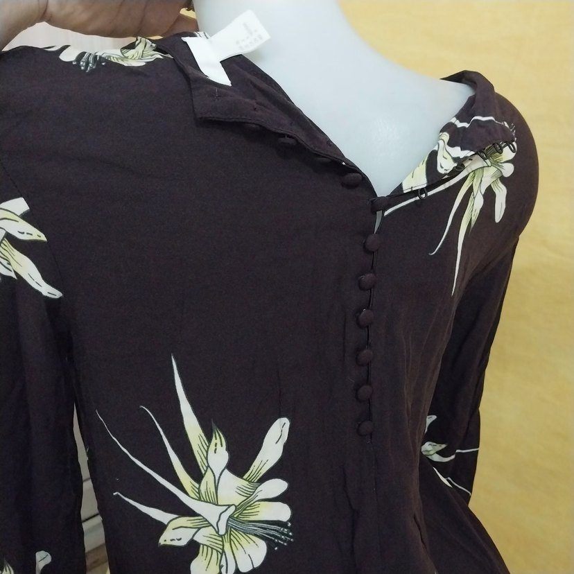 HM marka kahverengi midi boy elbise yada tunik - Görsel 5