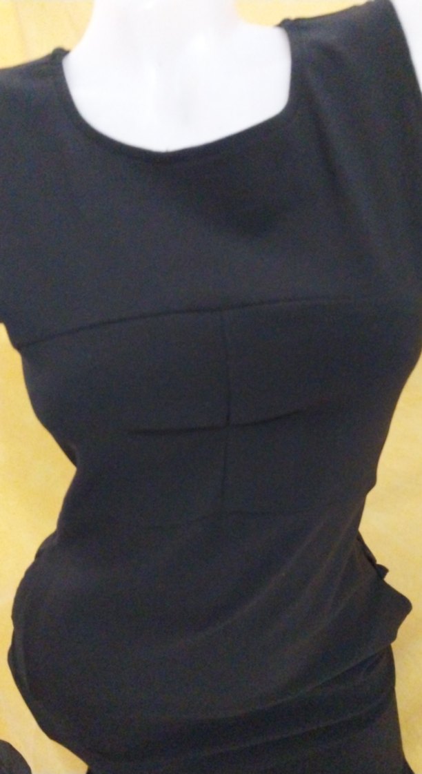 Siyah Drapeli Uzun Kadın Ofis Elbisesi - Görsel 3