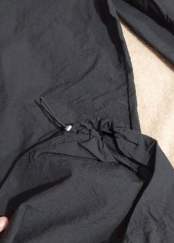 Siyah Bol Kesim Keten Kadın Pantolon - Görsel 2