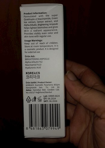 Diğer Koreaco Aydınlatıcı Ampul Serum 50ml