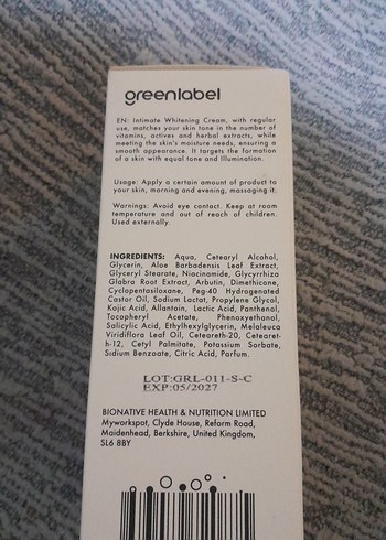 Hassas Bölge Beyazlatıcı Krem 100ml - Görsel 2