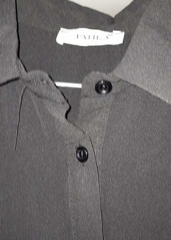 Uzun Siyah Düğmeli Gotik Elbise - Görsel 3