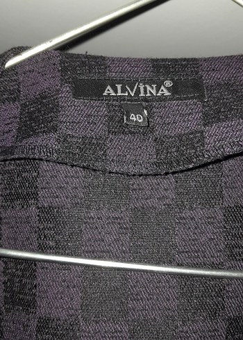 Düğmeli kareli desen Kadın tunik  Yelek - Görsel 2