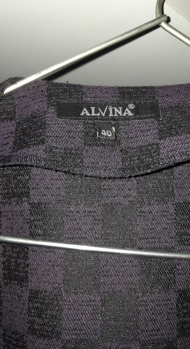 Düğmeli kareli desen Kadın tunik  Yelek - Görsel 2