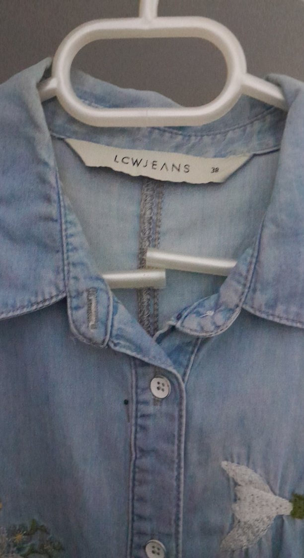 Nakışlı Mavi Kadın Denim tunik - Görsel 2