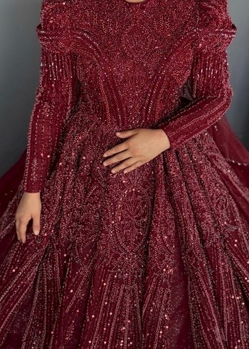 Bordo Boncuk İşlemeli KINALIK - Görsel 2