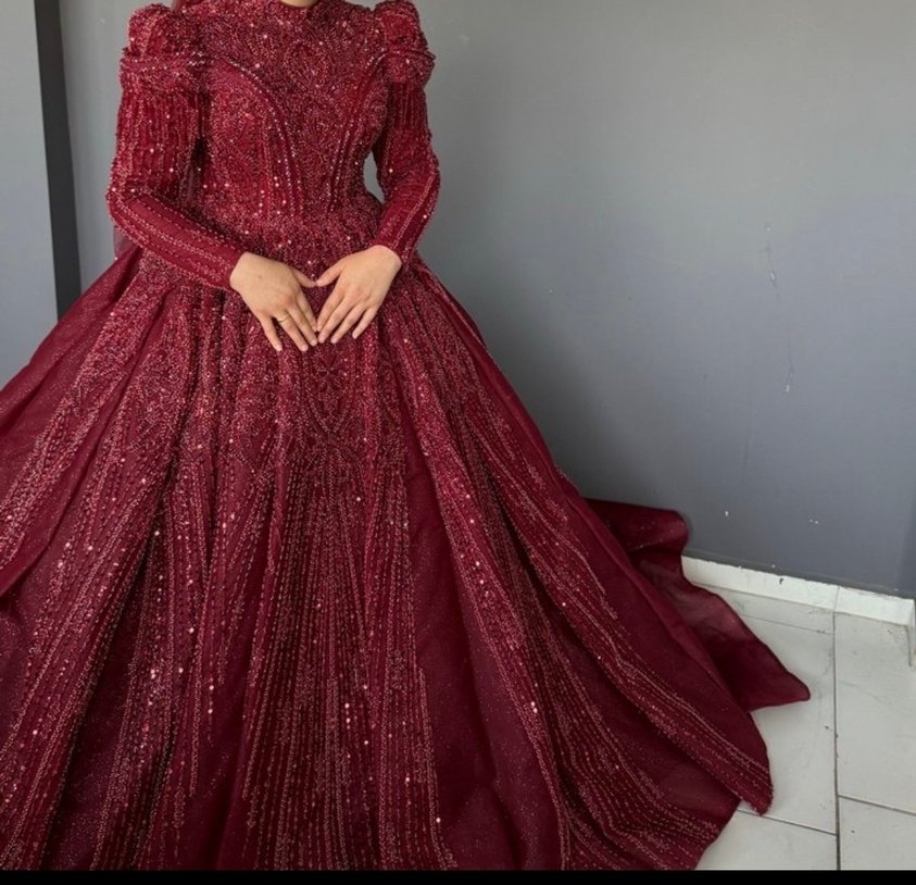 Bordo Boncuk İşlemeli KINALIK - Görsel 3