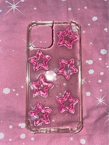 Iphone 12 pembe yıldızlı kılıf ????