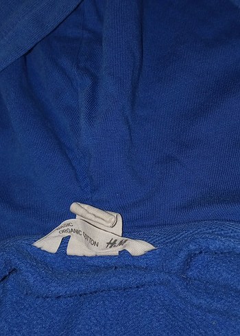 H&M Erkek Çocuk Mavi Kapüşonlu Fermuarlı Sweatshirt - Görsel 3