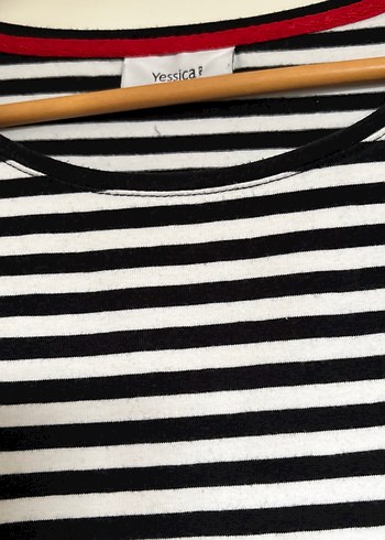 Çizgili Siyah Hamile Tişörtü - Görsel 3