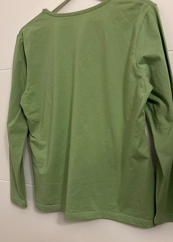 Yeşil Baskılı Hamile Uzun Kollu Tişört - Görsel 5