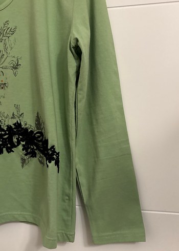 Yeşil Baskılı Hamile Uzun Kollu Tişört - Görsel 4