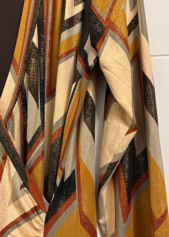 Kadın Çok Renkli Uzun Desenli Salaş Elbise - Görsel 5