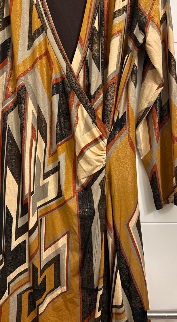 Kadın Çok Renkli Uzun Desenli Salaş Elbise - Görsel 3