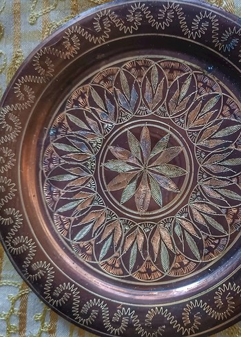 American Vintage Bakır İşlemeli Dekoratif Tabaklar